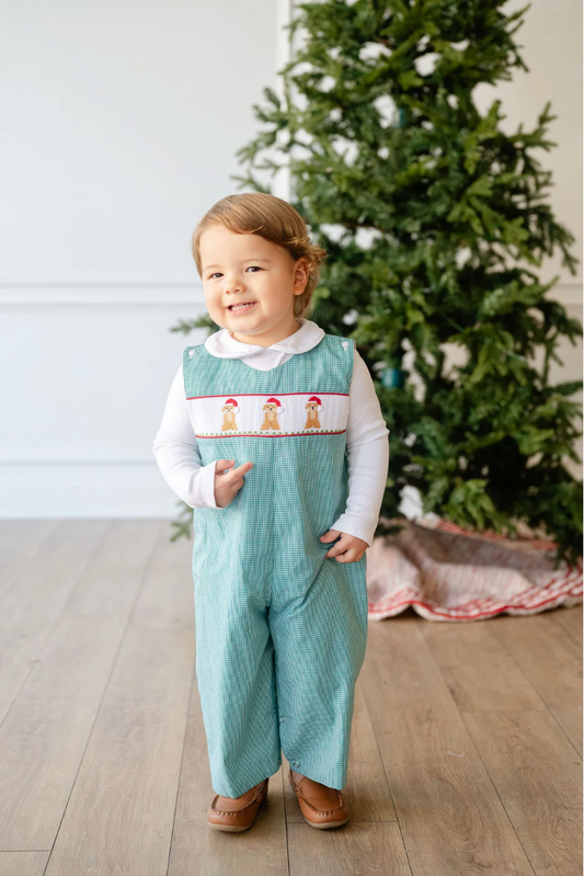 Smocked Santa Dogs Longall