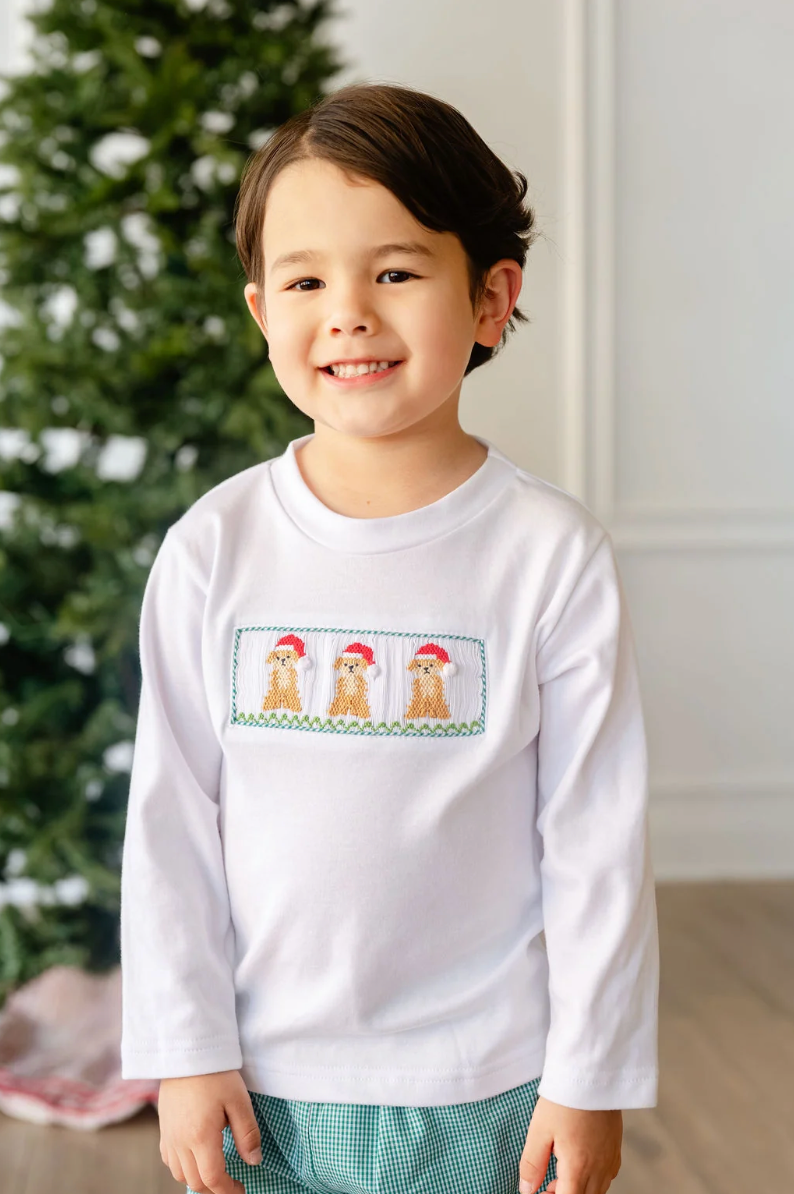 Smocked Santa Dogs T-Shirt and Pants Set