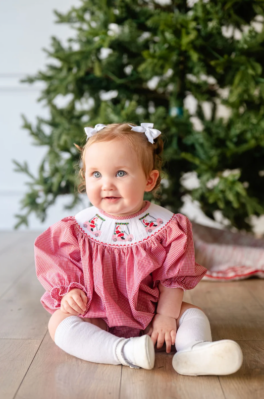 Smocked Golfing Santa Birdie Bubble