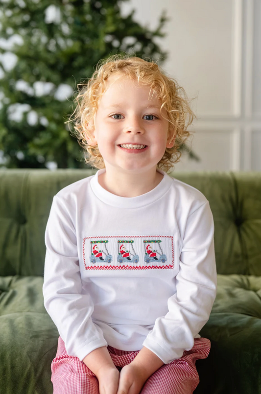 Golfing Santa Smocked T-Shirt and Pants Set