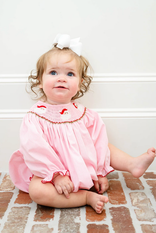 Santa Clause Smocked Birdie Bubble
