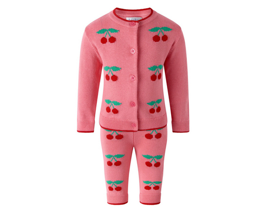 Cherry Cardigan and Legging Set