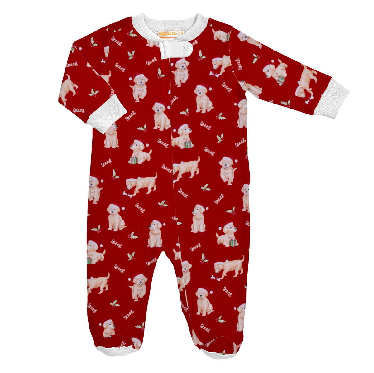 Golden Christmas Zipped Footie