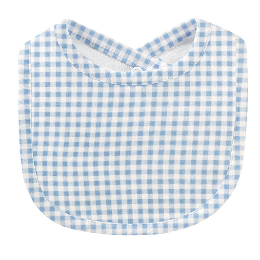 Light Blue Mini Checks Pima Bib