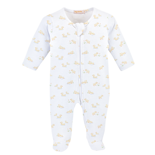 Tiny Baby Duckies Zipped Footie