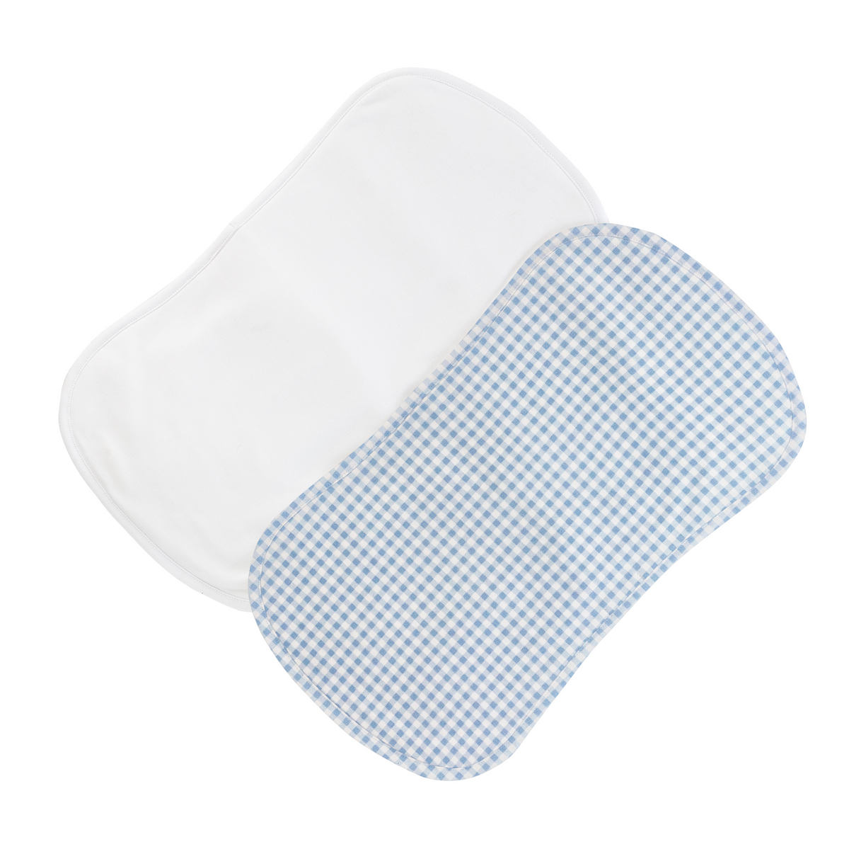 Light Blue Mini Checks Burp Cloth Set