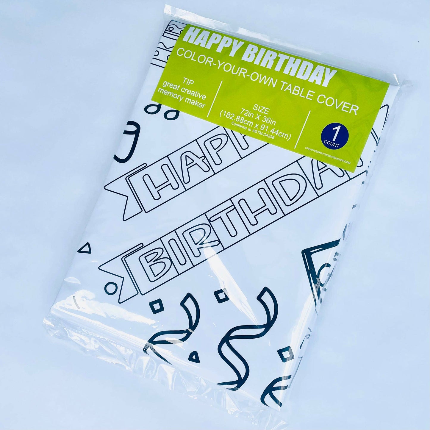 Happy Birthday Coloring Banner | Paper Tablecloth