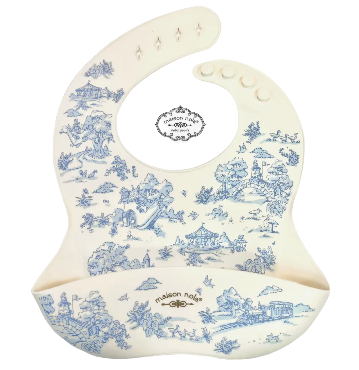 Storyland Toile Silicone Bib - Pink or Blue