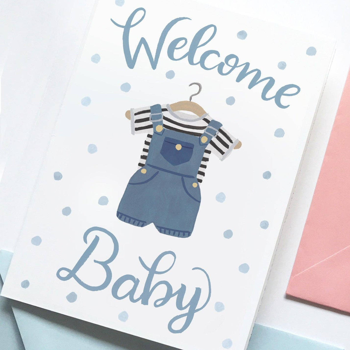 Welcome Baby Card - Pink or Blue