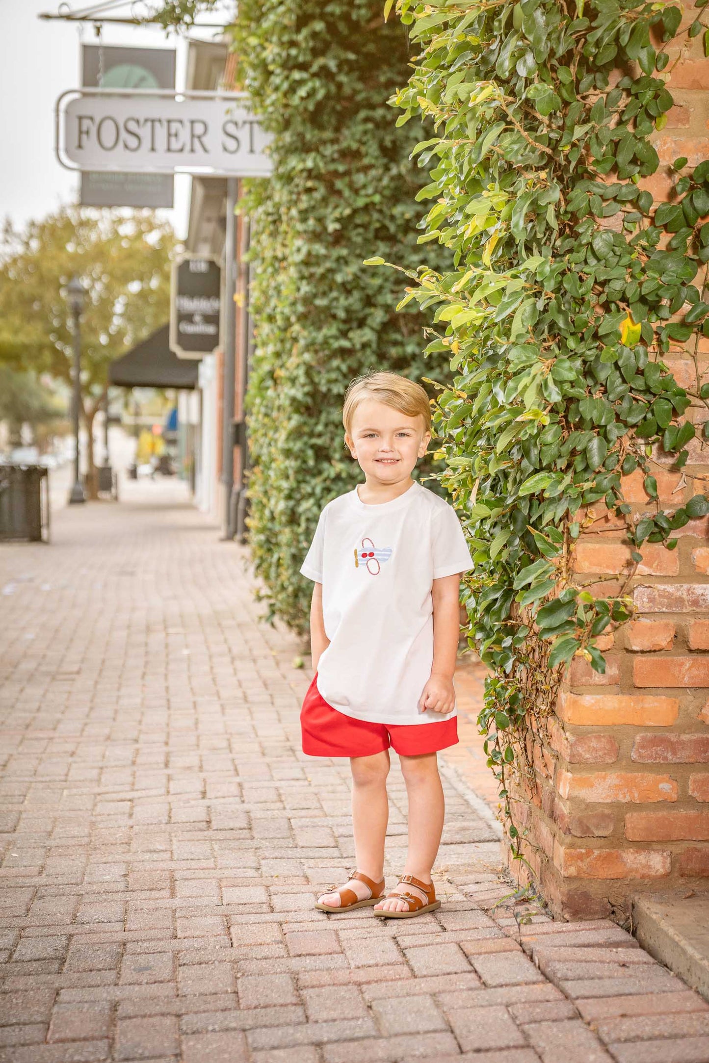 Knit Pocket Red Boys Shorts