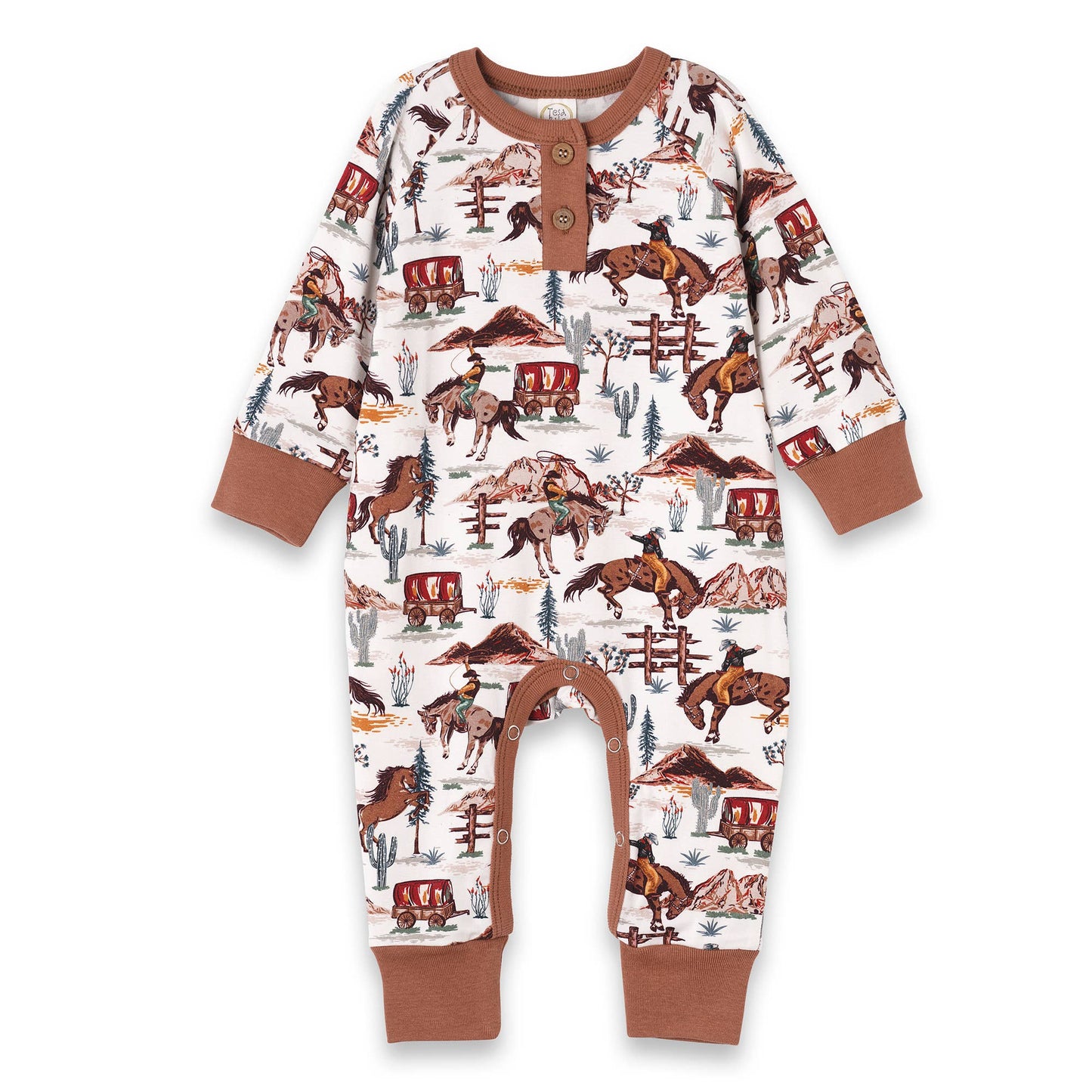 Western Spirit Baby Boy's Bamboo Henley Romper