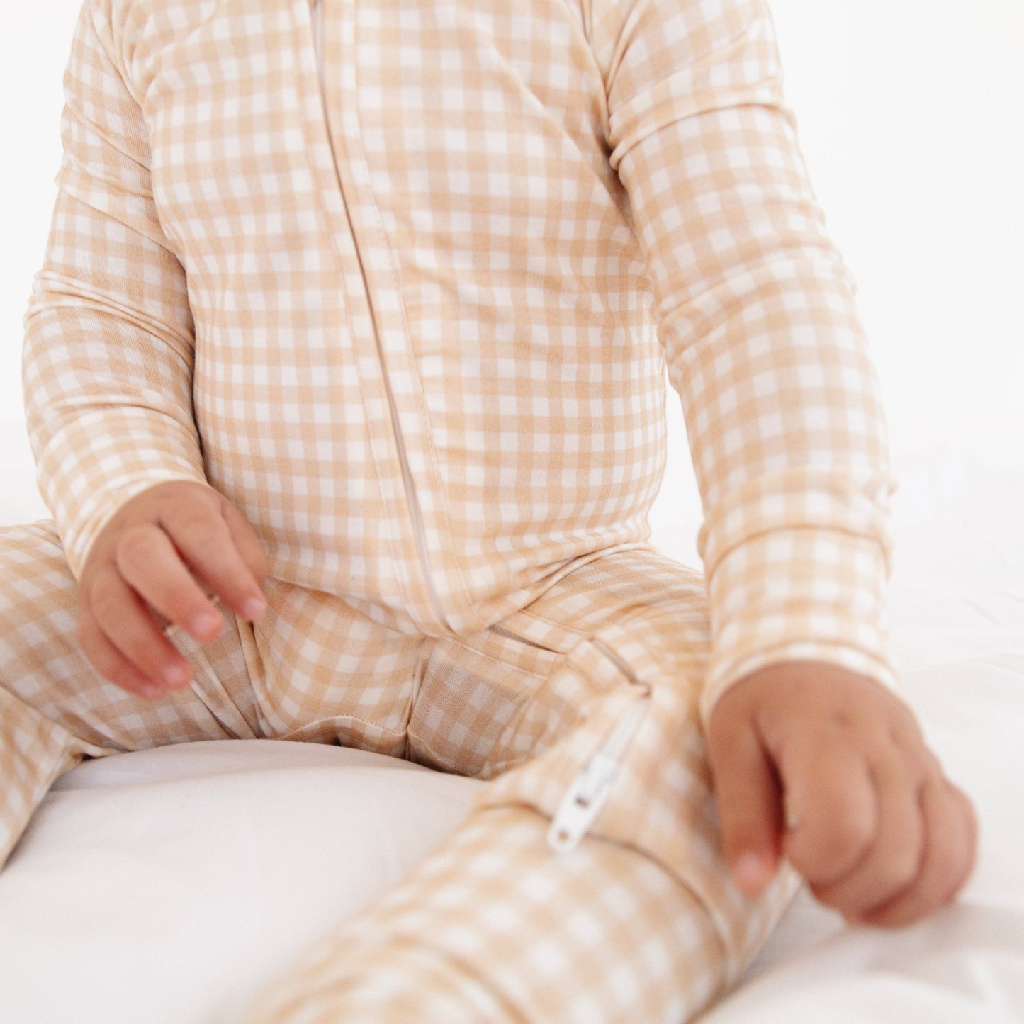 Sandstone Gingham Bamboo Sleeper