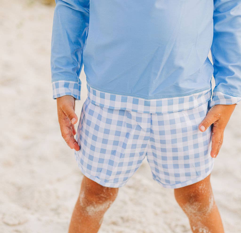 Swim Shorts - Blue Gingham