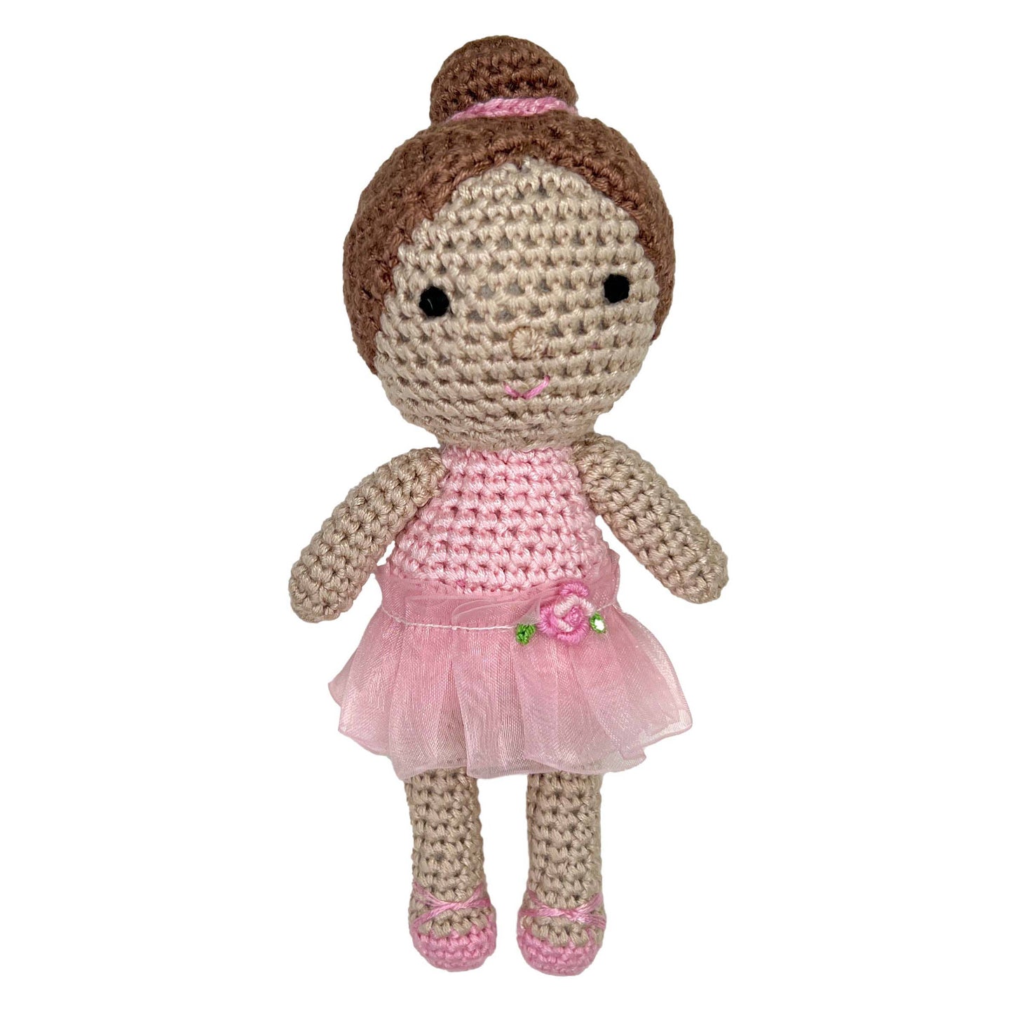 Ballerina Bamboo Crochet Rattle - 2 Colors!