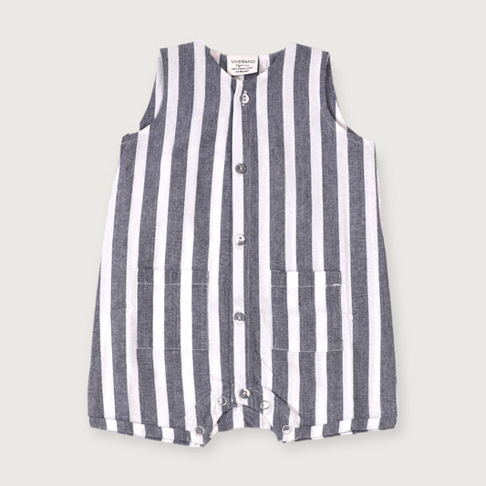Blue Stripe Sleeveless Romper