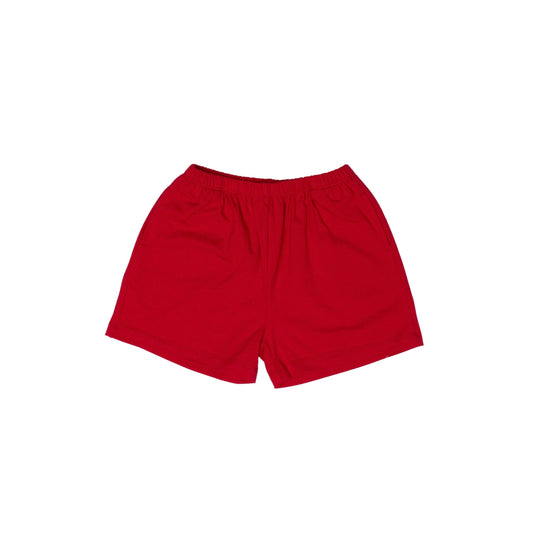 Knit Pocket Red Boys Shorts